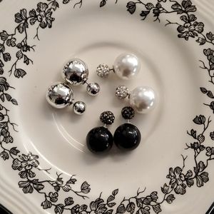 3 Pairs of Double Sided Pierced Earrings